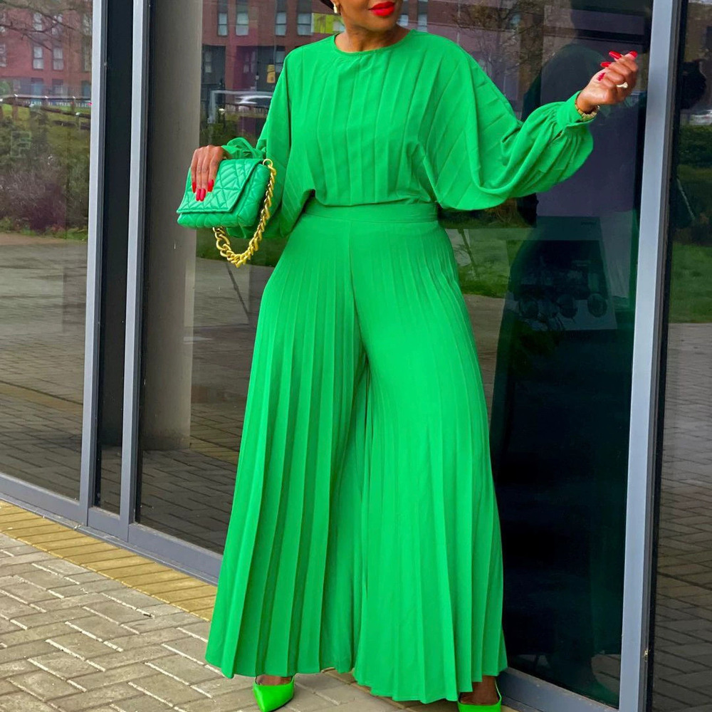 Summer Loose Plus Size Casual Shirt and Wide Leg Pants Set